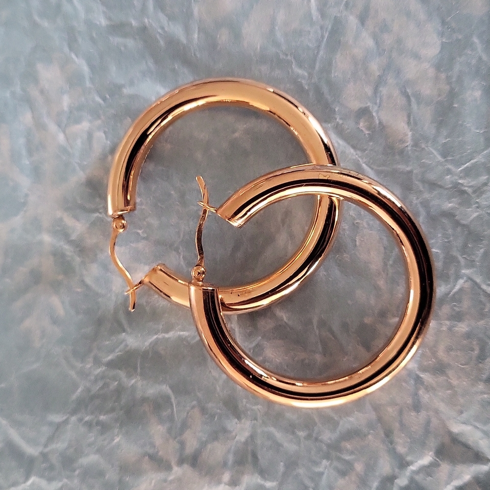 NWOT Bronzo Italia Hoop Earrings